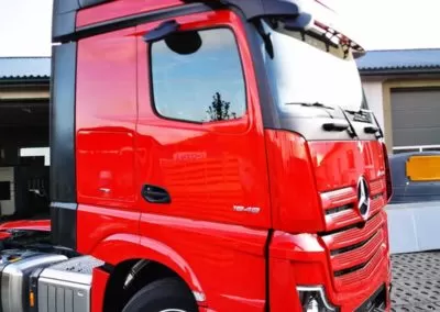 Mercedes truck with a spoiler