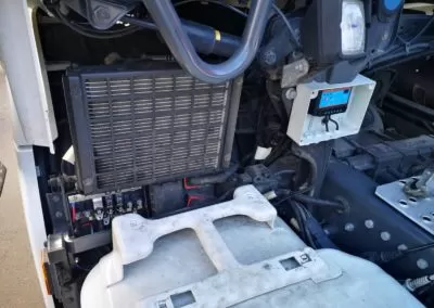 Spoiler with solar installation on Scania