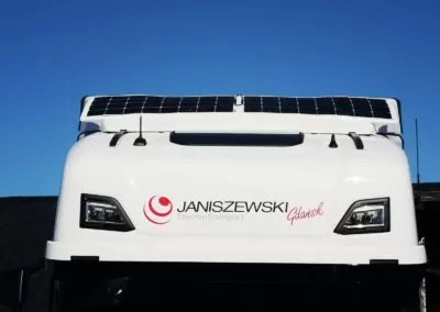 Roof spoiler with solar installation.