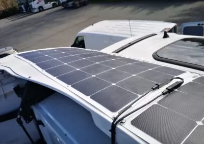 Roof spoiler with solar installation.